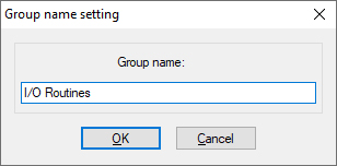 The Group name settings dialog