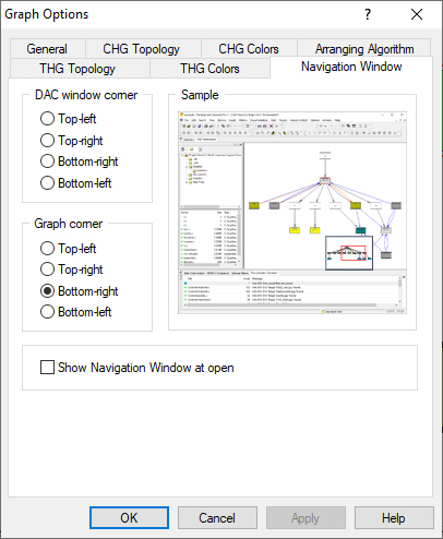 Graph Options Navigation Window tab