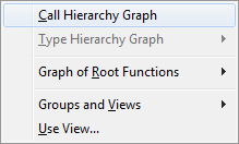 Menu for starting a graph